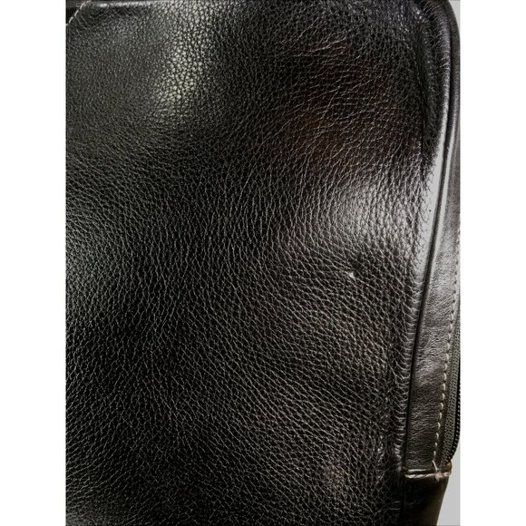 Cole Haan Mens Black Leather Double Two Way Zip Laptop Attache Briefcase - Picture 12 of 12